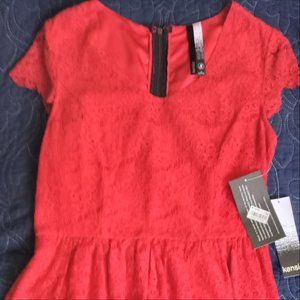 Kensie red lace short dress